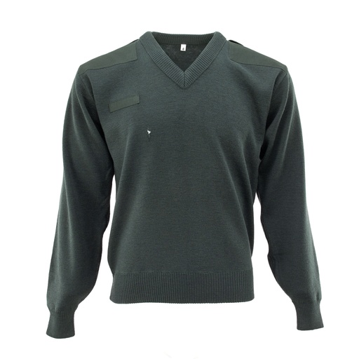 [47582] Dutch Wool Forest Green V-Neck Commando Sweater | #2 Condition