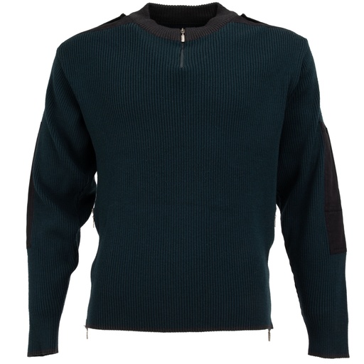 [4757] Dutch Commando Emerald Blue Wool Sweater w/ Side Zippers | Issued