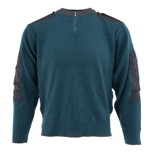 [4757] Dutch Commando Emerald Blue Wool Sweater w/ Side Zippers | Issued