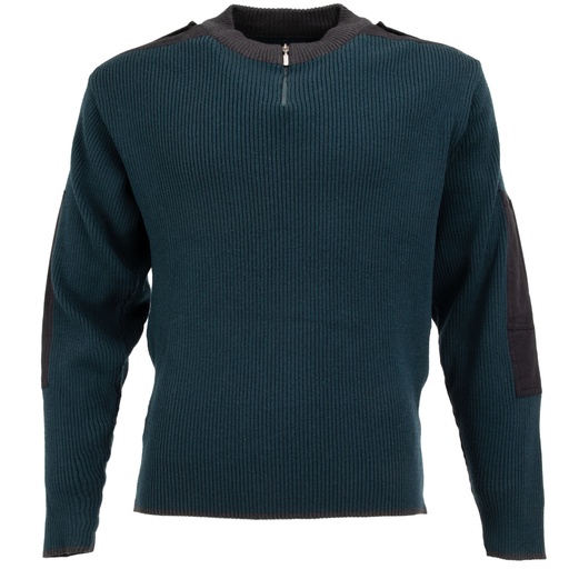 [4756] Dutch Commando Emerald Blue 1/4 Zip Wool Sweater | Issued