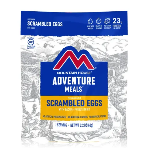 [0055457] Scrambled Eggs with Bacon | Mountain House Freeze Dried Food Pouch
