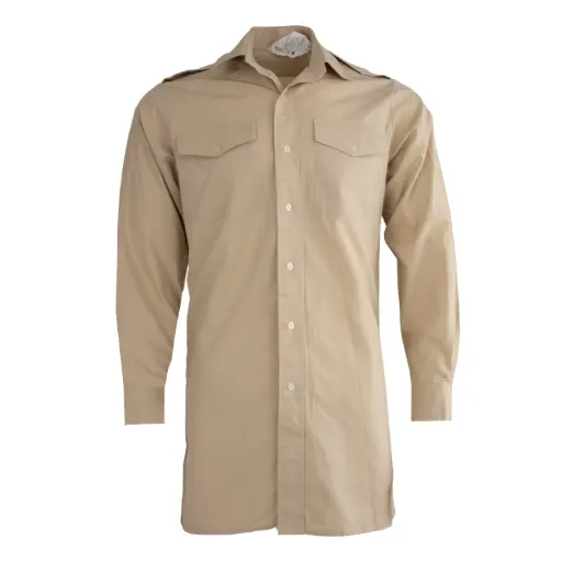 [48886] British Army Long Sleeve Fawn Shirt | Issued