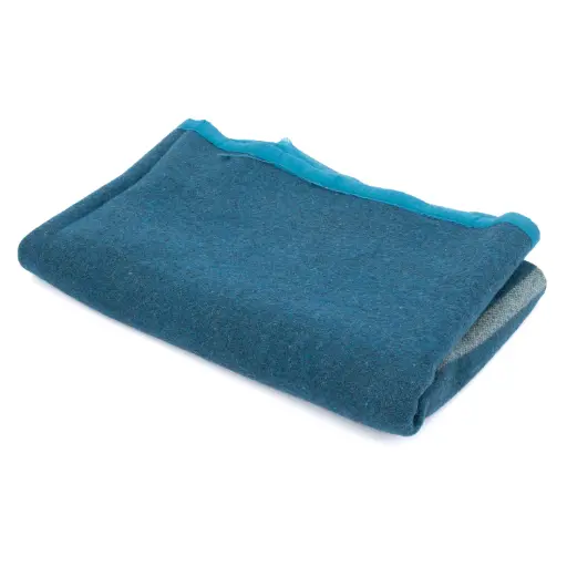 [63515] Romanian Blue Wool Blanket | Issued