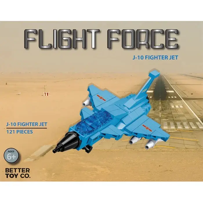 Flight Force J-10 Firefly building kit box showing the blue fighter jet