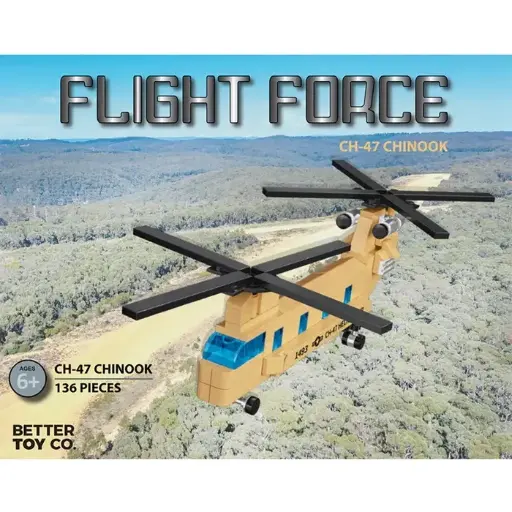 [C0149-3] CH-47 Chinook Military Aircraft Flight Force Building Brick Kit (136 pcs)