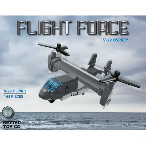 [C0149-2] V-22 Osprey Military Aircraft Flight Force Building Brick Kit (165 pcs)