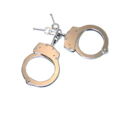 [HC 4509-SL] Silver Double Lock Hinged Handcuffs
