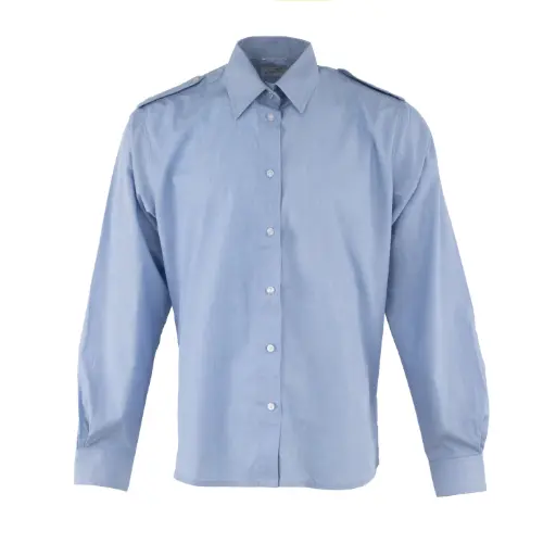 [4763-NPLS] Dutch Army Light Blue Long Sleeve BDU Shirts w/ No Pockets | Issued 