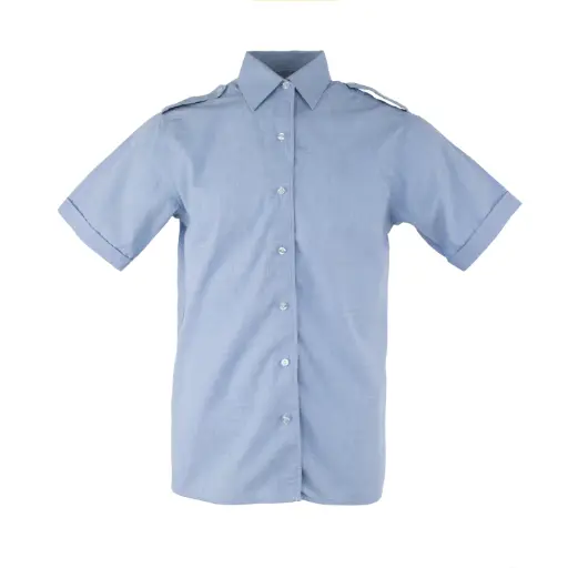 [4763-NPSS] Dutch Army Light Blue Short Sleeve BDU Shirt w/ No Pockets | Issued