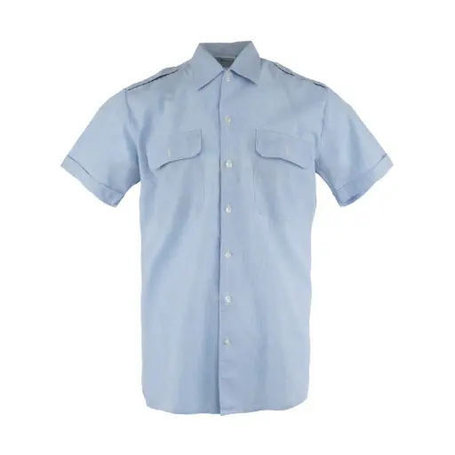 [4763-SS] Dutch Army Light Blue Short Sleeve BDU Shirt | Issued