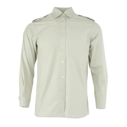 [4761-NPLS] Dutch Army Sage Green Long Sleeve BDU Shirt w/ No Pockets  | Issued