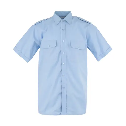 [4762-SS] Dutch Army Sky Blue Short Sleeve BDU Shirt | Issued