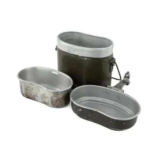 [3194] German 3pc Aluminum Mess Kit | Issued