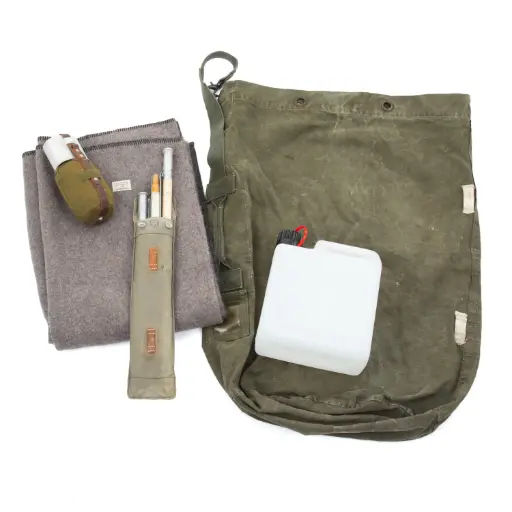 [8150] 5-Piece Military Surplus Field Kit: Essential Hydration, Shelter & Gear Transport Bundle